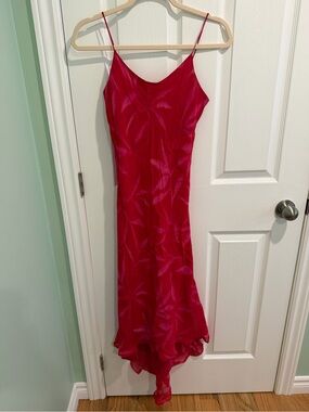 Red and Pink Midi Summer Dress